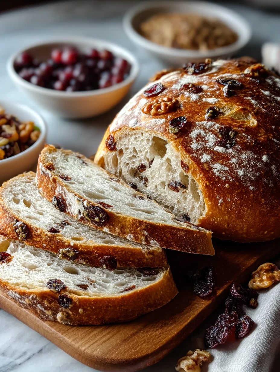 Cranberry Raisin Walnut Cinnamon Artisan Bread