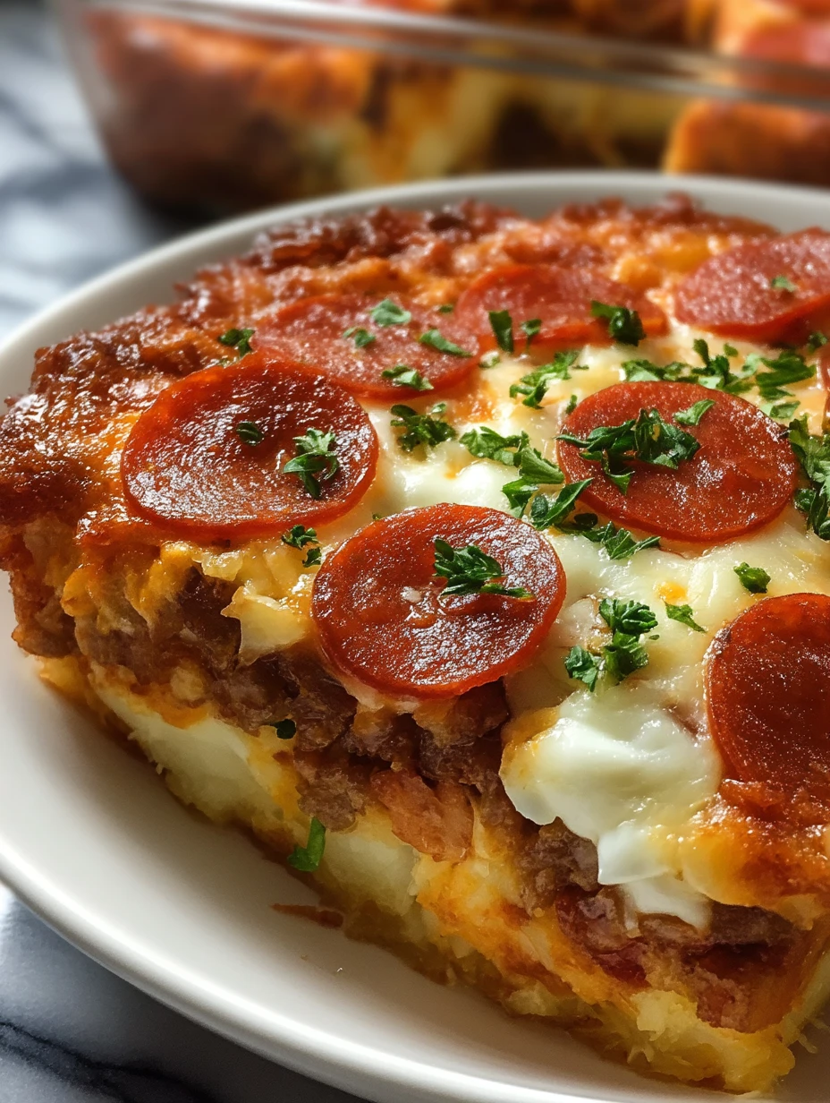 Deep Hamburger Sausage Pepperoni Bake