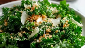 Garlic Lemon Parmesan Kale Salad