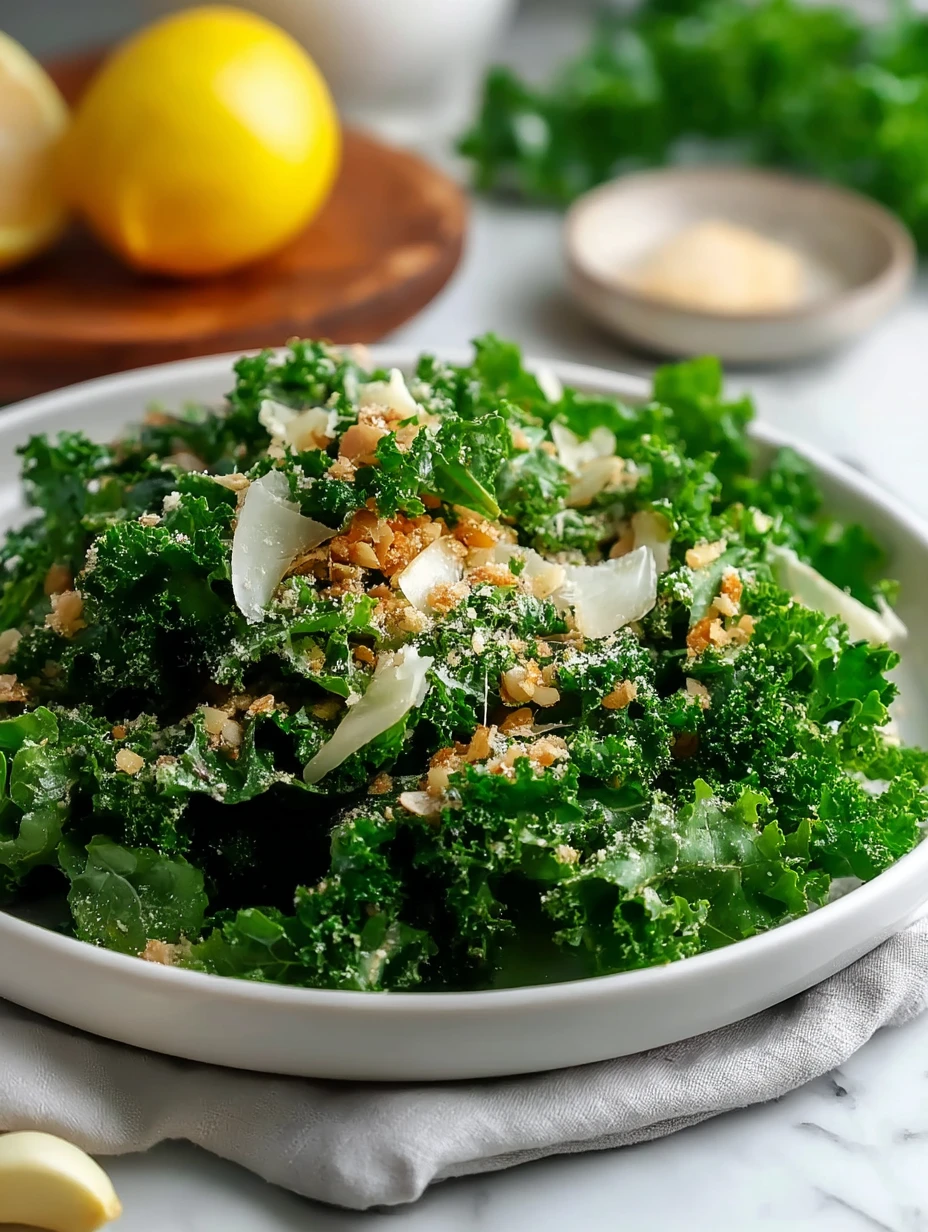 Garlic Lemon Parmesan Kale Salad