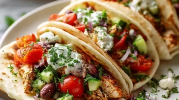 Healthy Mediterranean Chicken Tacos