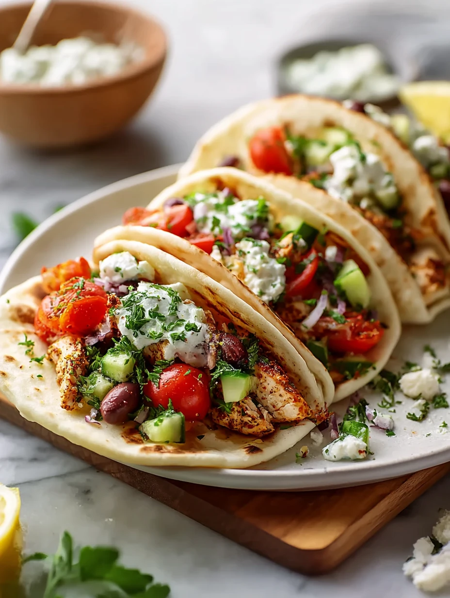 Healthy Mediterranean Chicken Tacos