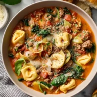 Hearty Italian Sausage Tortellini Soup