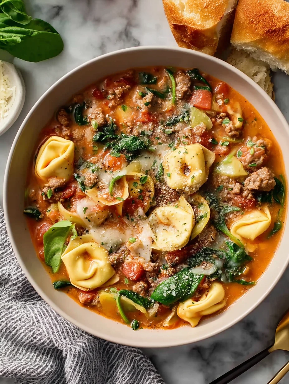 Hearty Italian Sausage Tortellini Soup