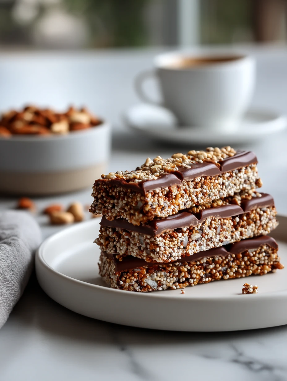High Protein Chocolate Quinoa Crunch Bars