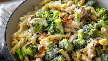 High Protein Rotisserie Chicken Broccoli Pasta