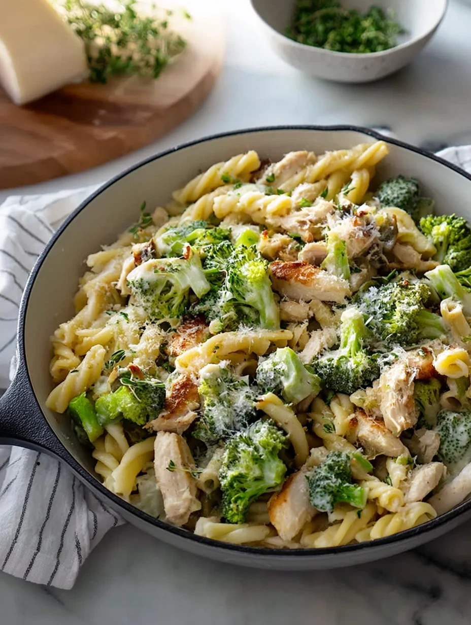 High Protein Rotisserie Chicken Broccoli Pasta