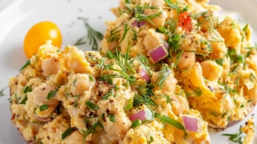 Mashed Chickpea Salad with Greek Yogurt
