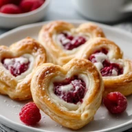 Raspberry Heart Danishes