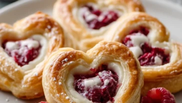Raspberry Heart Danishes