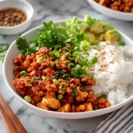 Simple Protein Firecracker Ground Chicken Bowls