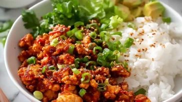 Simple Protein Firecracker Ground Chicken Bowls