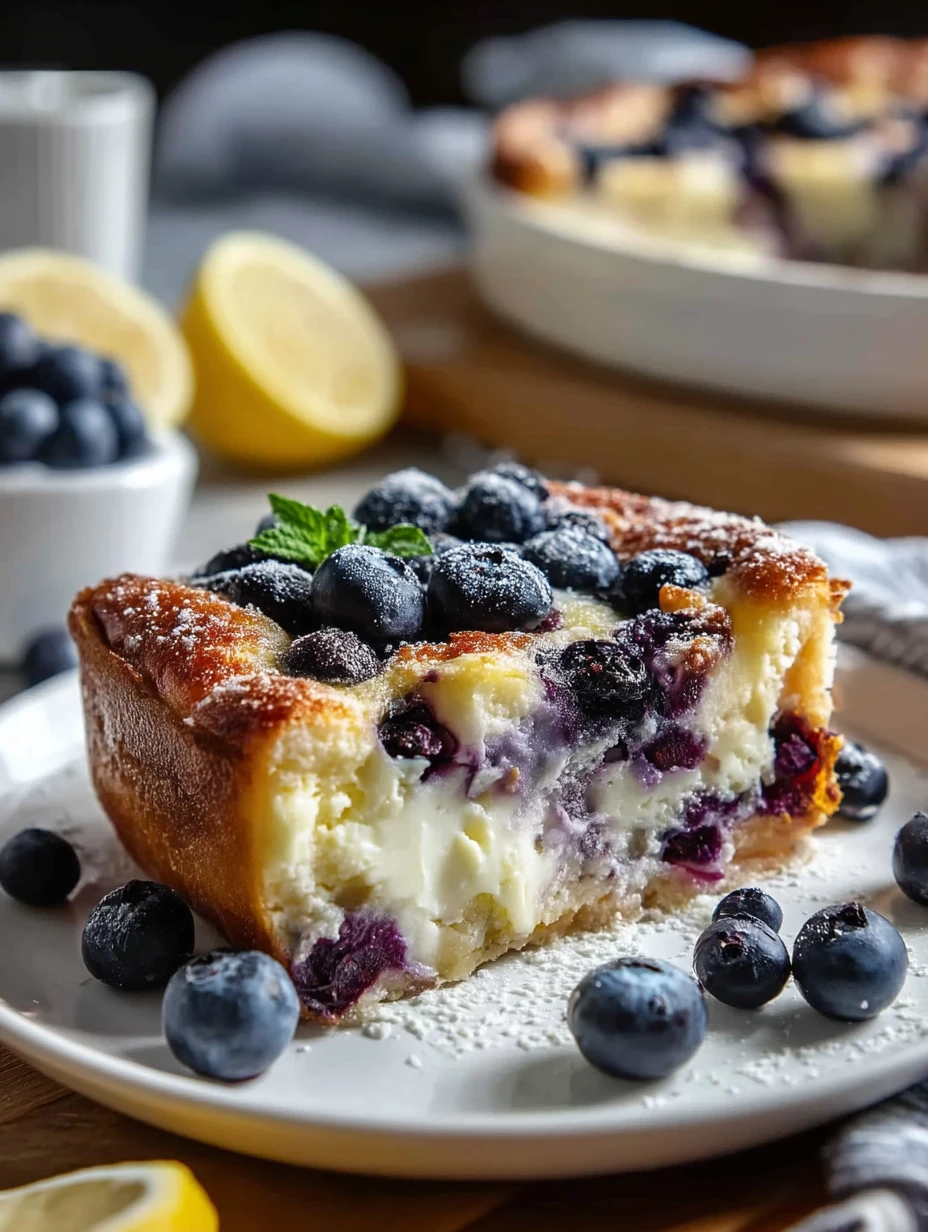 High-Protein Lemon Blueberry Breakfast Bake with Cottage Cheese