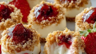 Strawberry Crunch Cheesecake Bites