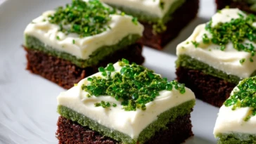 Green Velvet Brownies With Cream Cheese Frosting