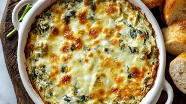 Cheesy Baked Spinach Artichoke Dip