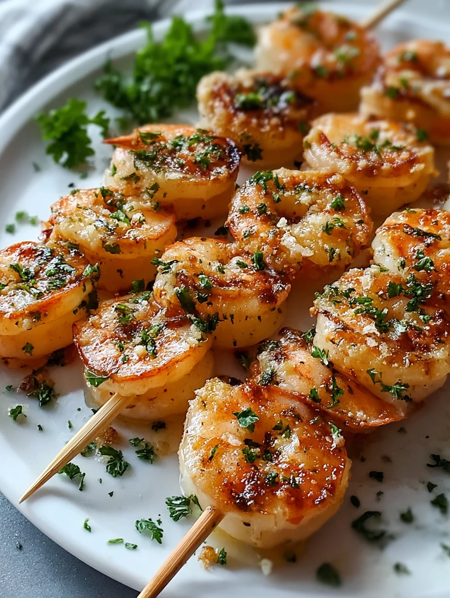 Garlic Parmesan Shrimp Skewers