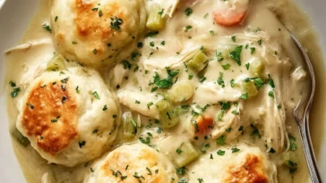 Easy Chicken and Dumplings with Biscuits