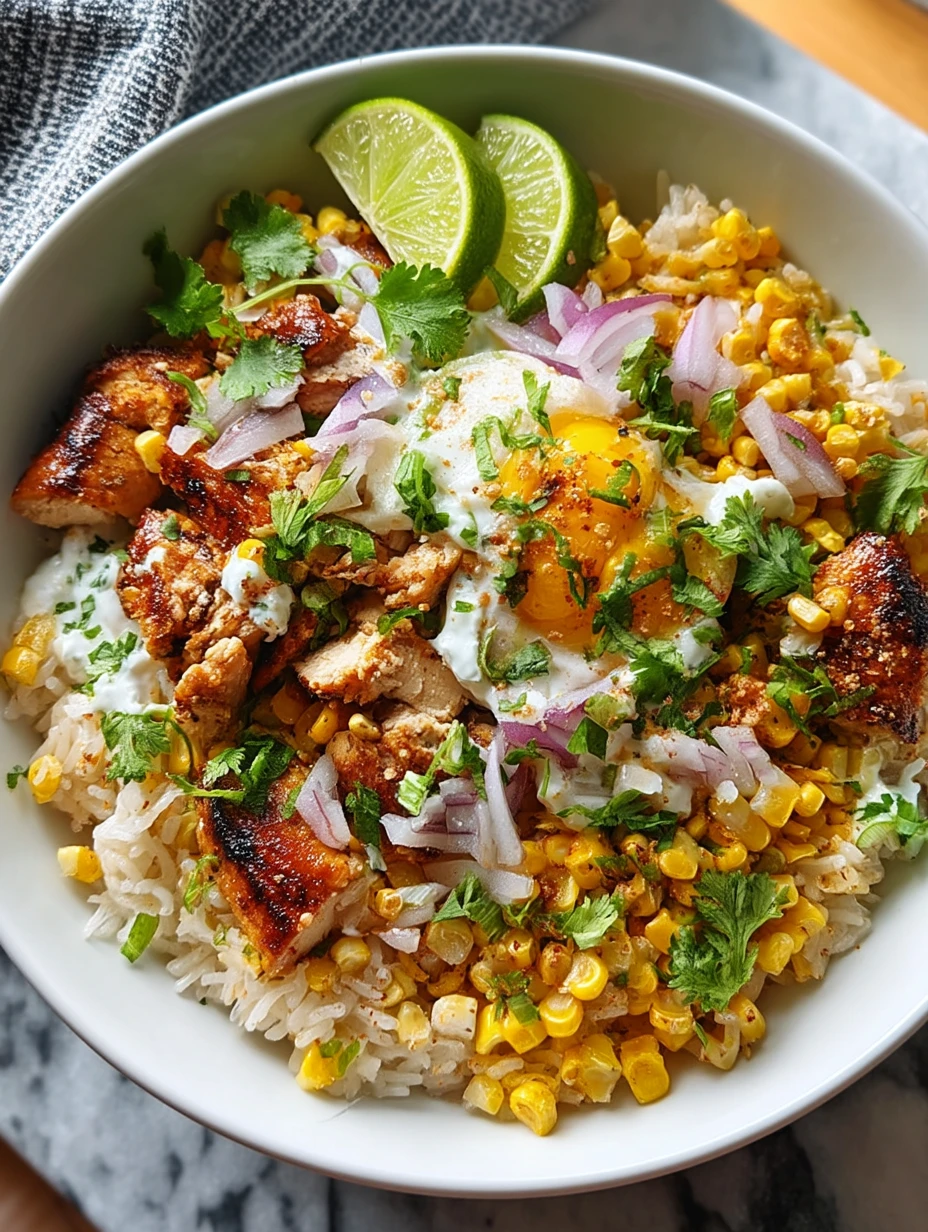 Street Corn Chicken Rice Bowl