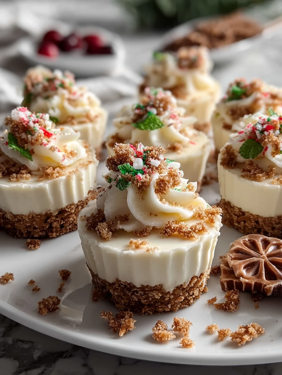 No Bake Christmas Mini Cheesecakes