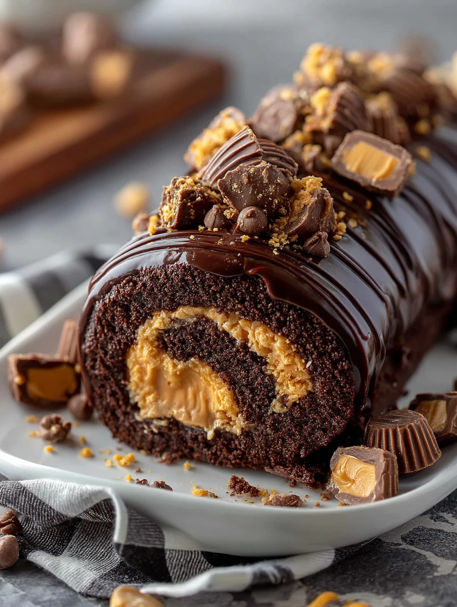 Peanut Butter Cup Chocolate Roll