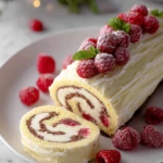 White Chocolate Raspberry Yule Log