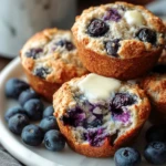 Healthy Protein-Packed Blueberry Cottage Cheese Muffins
