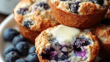 Healthy Protein-Packed Blueberry Cottage Cheese Muffins