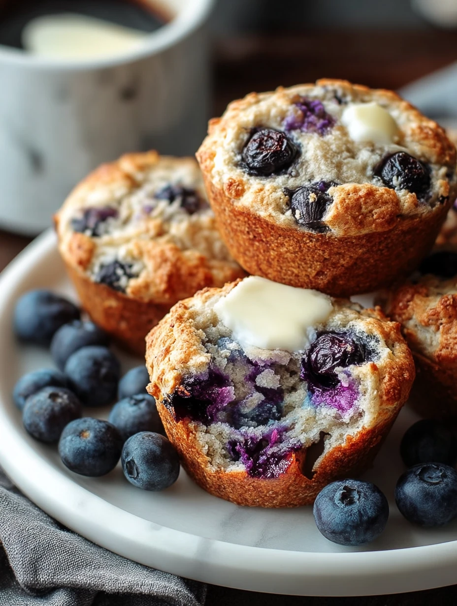 Healthy Protein-Packed Blueberry Cottage Cheese Muffins
