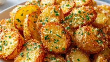 Crispy Cheesy Garlic Potatoes