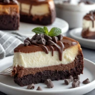 Fudgy Brownie Bottom Cheesecake