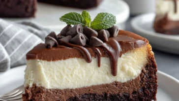 Fudgy Brownie Bottom Cheesecake