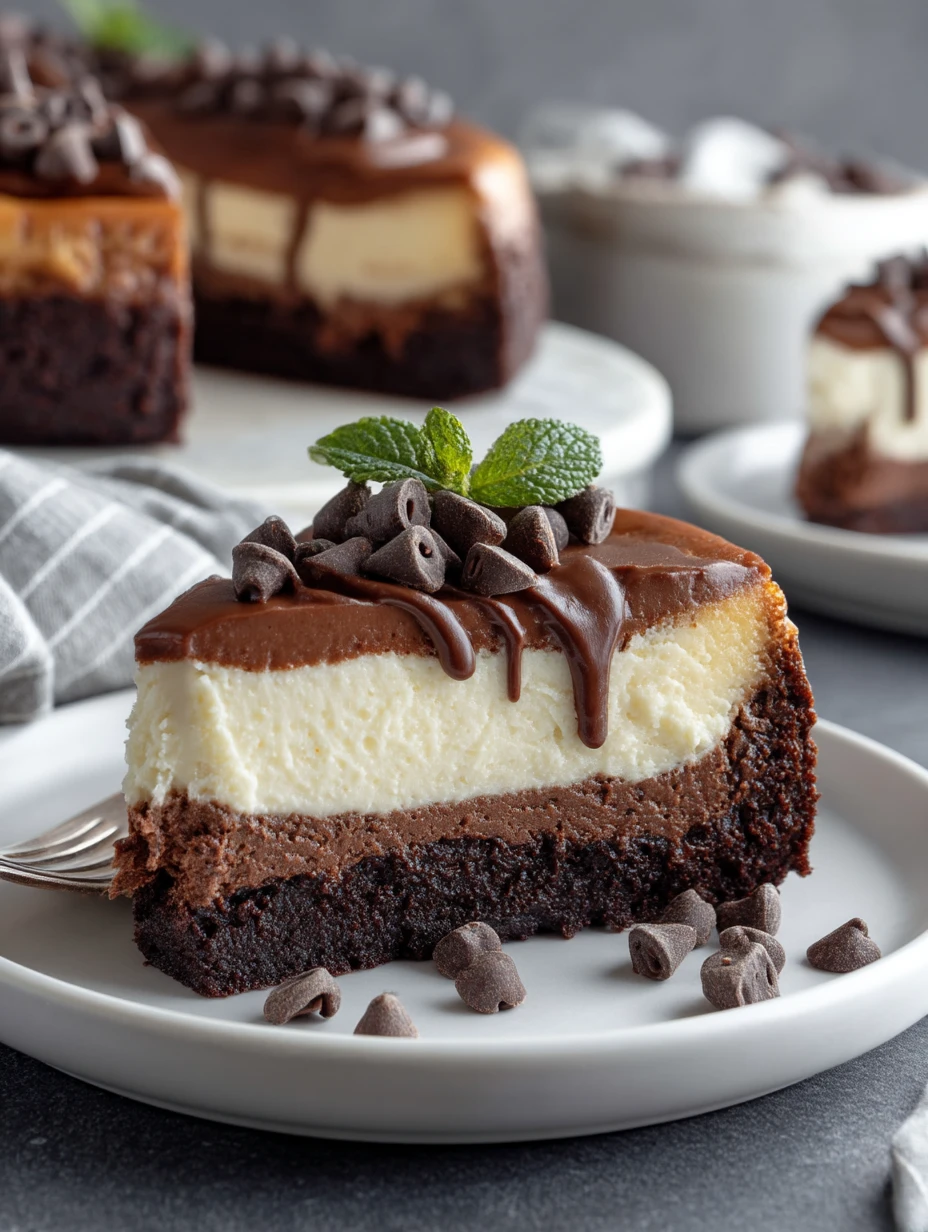 Fudgy Brownie Bottom Cheesecake