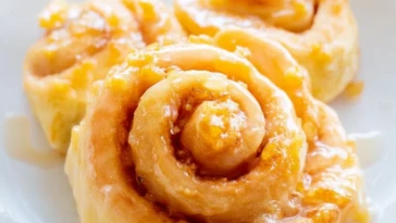 Homemade Glazed Orange Rolls