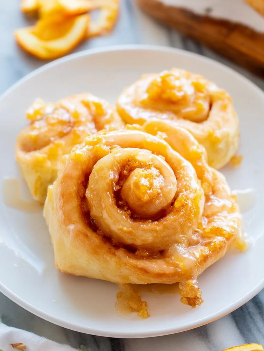 Homemade Glazed Orange Rolls