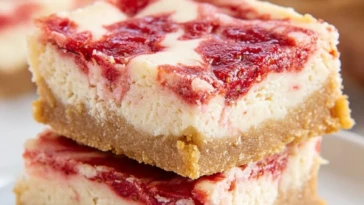 Soft Strawberry Cheesecake Bars