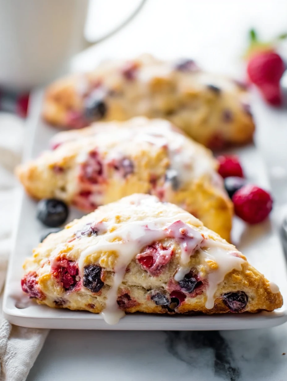 Glazed Mixed Berry Scones