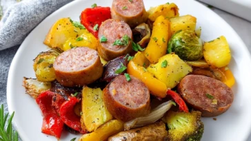 Easy Sheet Pan Sausage with Vegetables