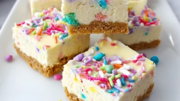 Easter Funfetti Cheesecake Bars