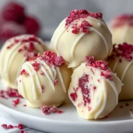 White Chocolate Raspberry Cheesecake Balls