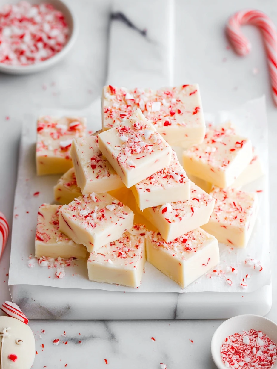 White Chocolate Peppermint Fudge