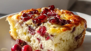 Cottage Cheese Cranberry Orange Breakfast Bake