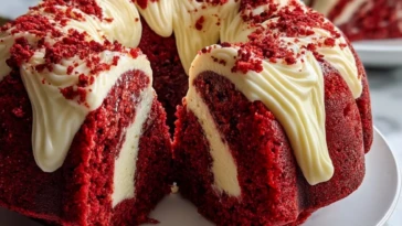 Red Velvet Cheesecake Bundt Dump Cake