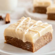 Fudgy Eggnog Bars with Eggnog Glaze