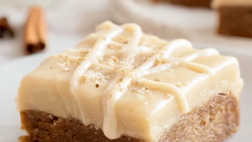 Fudgy Eggnog Bars with Eggnog Glaze