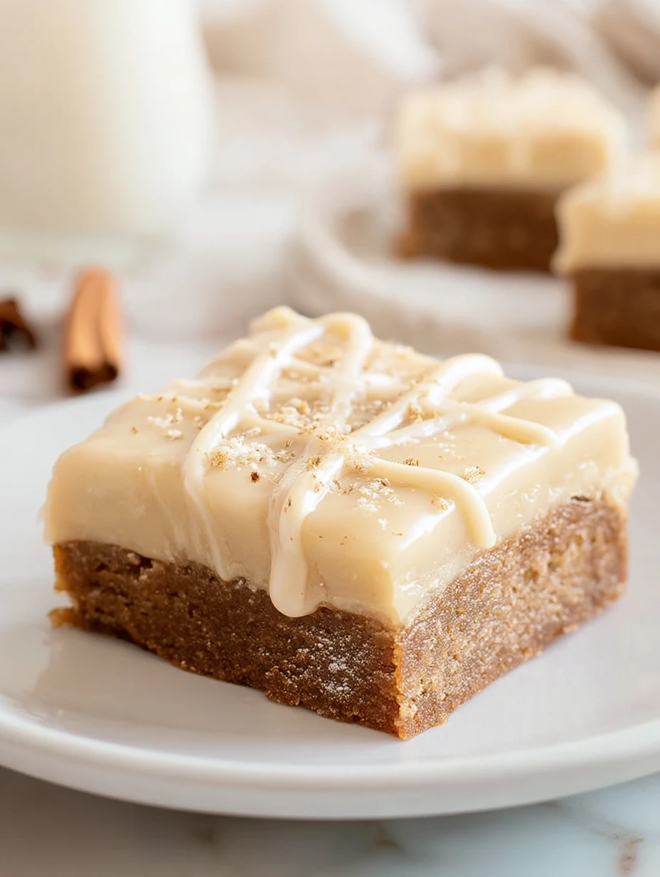Fudgy Eggnog Bars with Eggnog Glaze