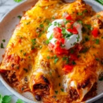 Homemade Smothered Ground Beef Burrito