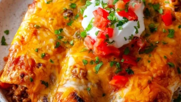 Homemade Smothered Ground Beef Burrito