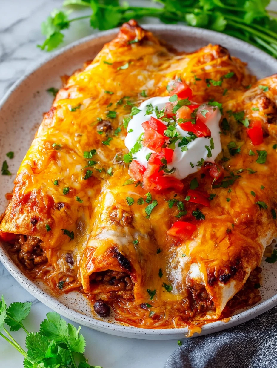 Homemade Smothered Ground Beef Burrito