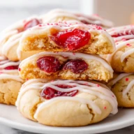 Easy Glazed Stuffed Cherry Pie Cookies